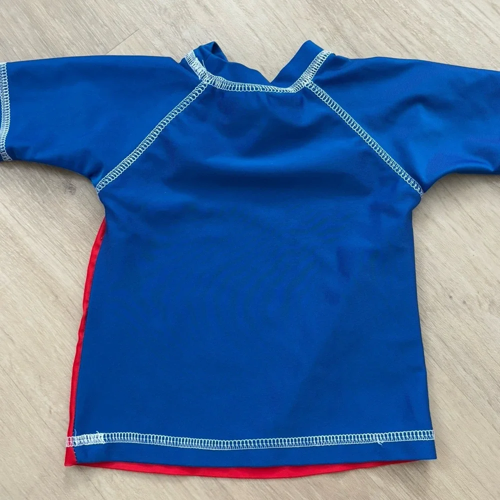 Disney Cars Lightning McQueen Swim Shirt Size 6-9M‎ Rash Guard UPF 50+